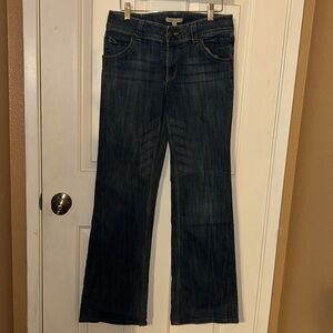 Cabi Mid Rise boot cut, wide leg jeans size 8